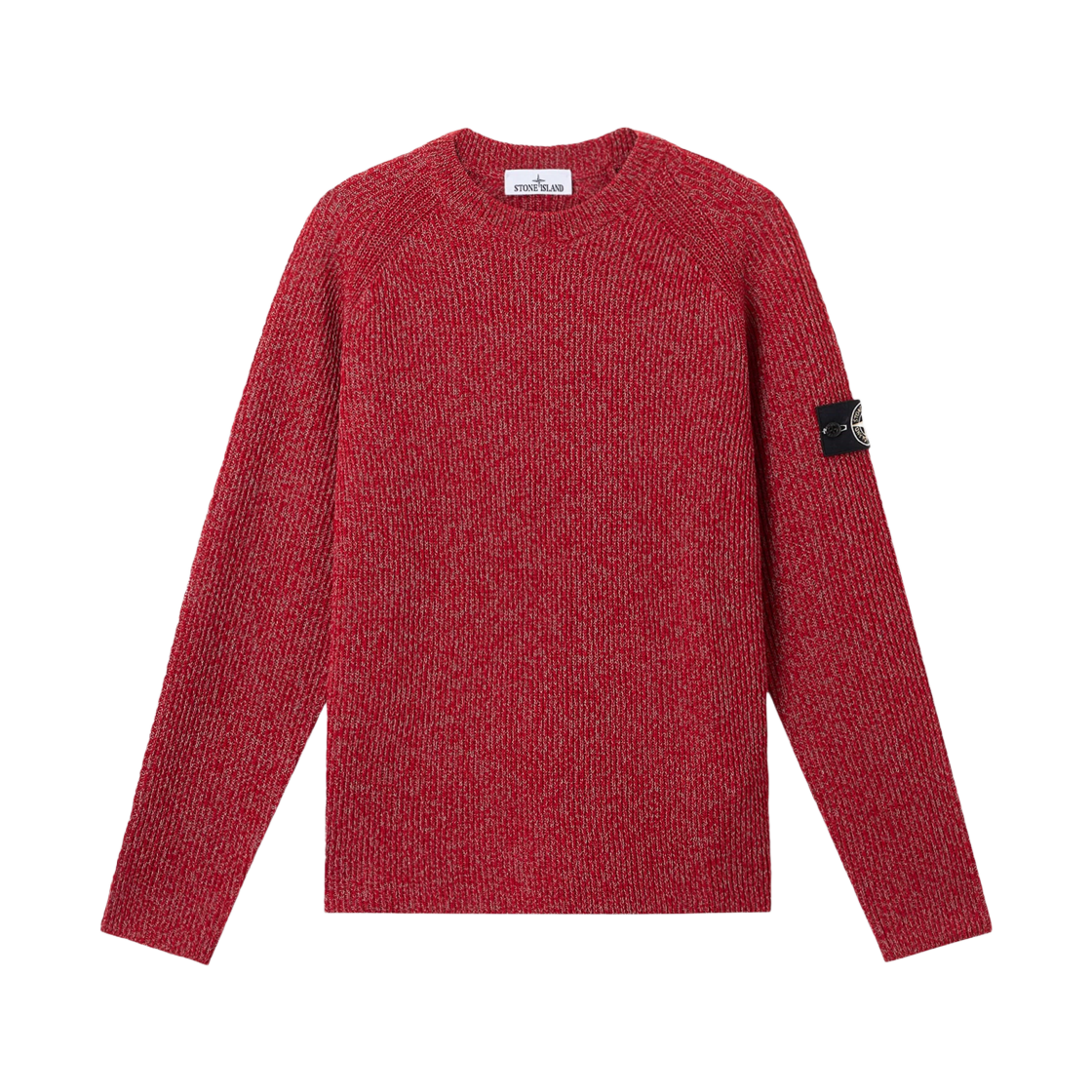 스톤 아일랜드 5100026 니트 리플렉티브 크루넥 점퍼 리플렉티브 코팅 스칼렛 멜란지 - 25FW(Stone Island 5100026 Knit Reflective Crewneck Jumper with Reflective Coating Scarlet Melange - 25FW) - 1
