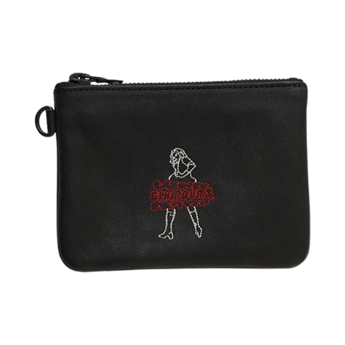 02243QG01 Hysteric Glamour Vixen Line Embroidered Leather Wallet Black