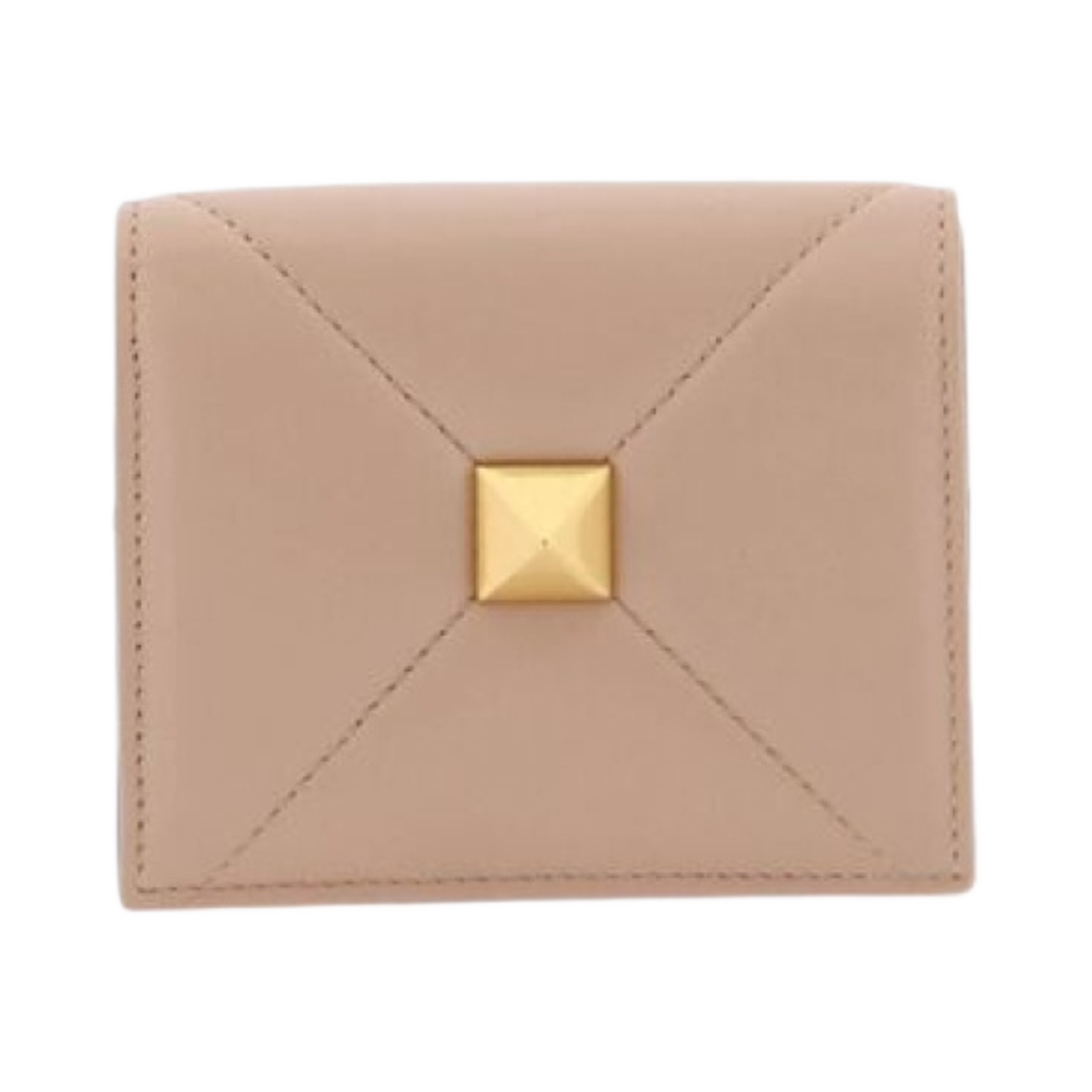 P0Y07BSFGF9 Valentino Nappa Roman Stud Small Wallet Rose Cannelle - 대표 이미지 #1