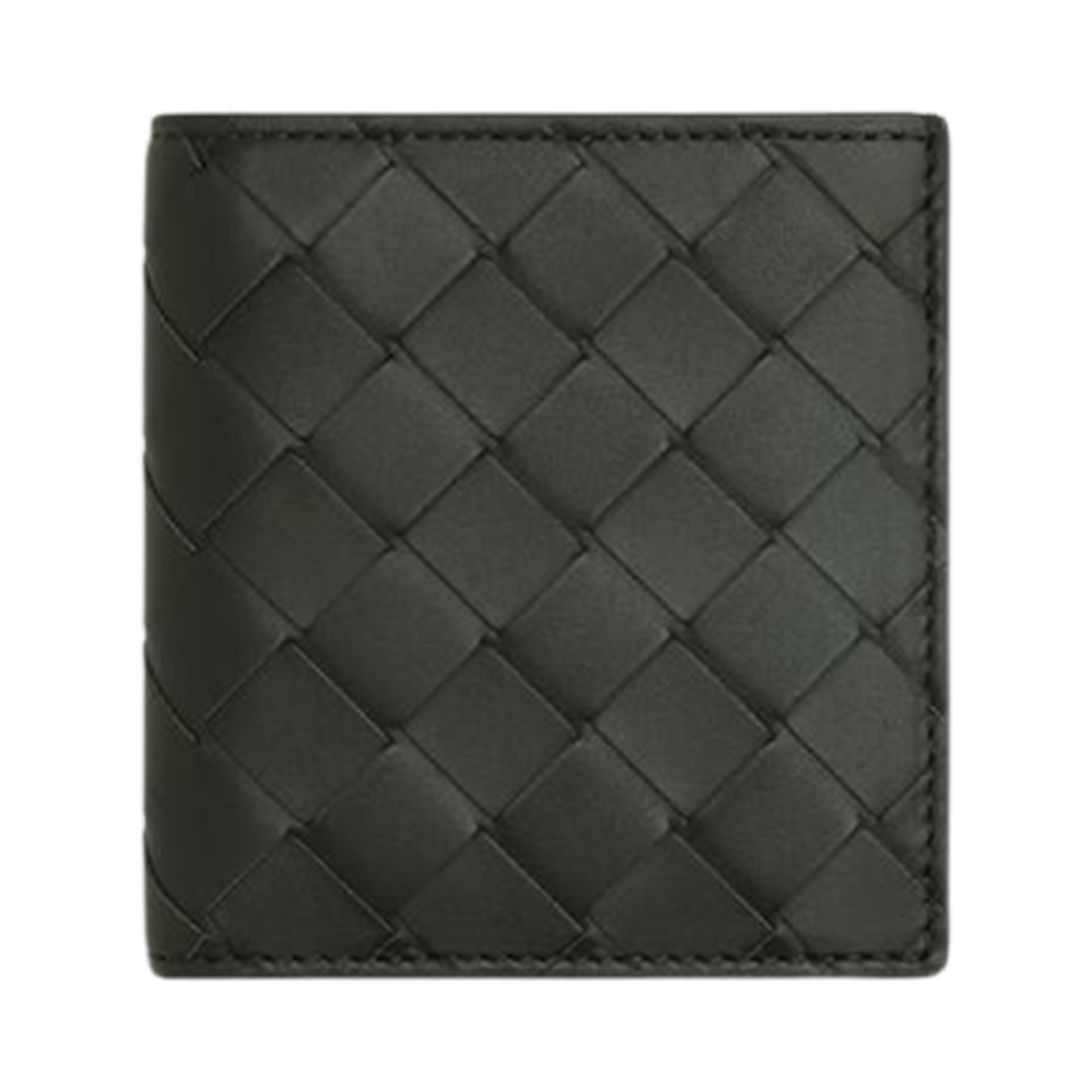 749400VCPQ61878 Bottega Veneta Intrecciato Slim Bi-Fold Wallet Dark Green Mud - 대표 이미지 #1