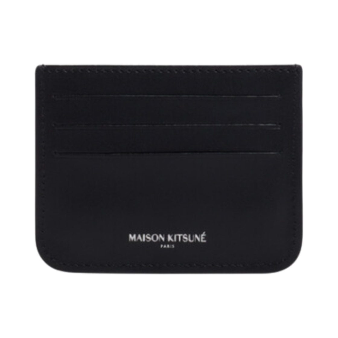 NM05341LR0001-P199 Maison Kitsune Festive Card Holder Black