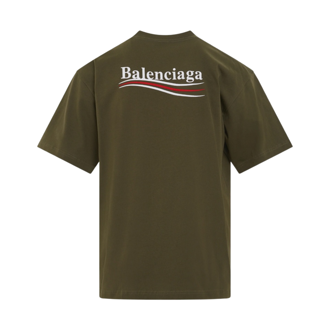 (W) 발렌시아가 폴리티컬 캠페인 라지 핏 티셔츠 카키((W) Balenciaga Political Campaign Large Fit T-Shirt Khaki) - 2