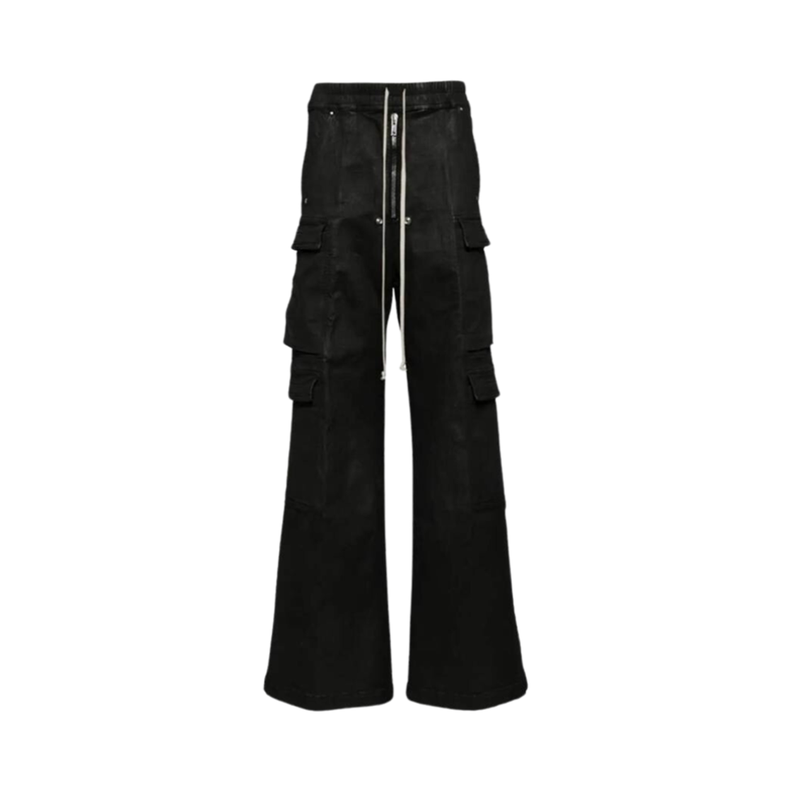 DU02D2398-SBW-99 Rick Owens Porterville Denim Double Cargo Jumbo Belas Pants Black Wax