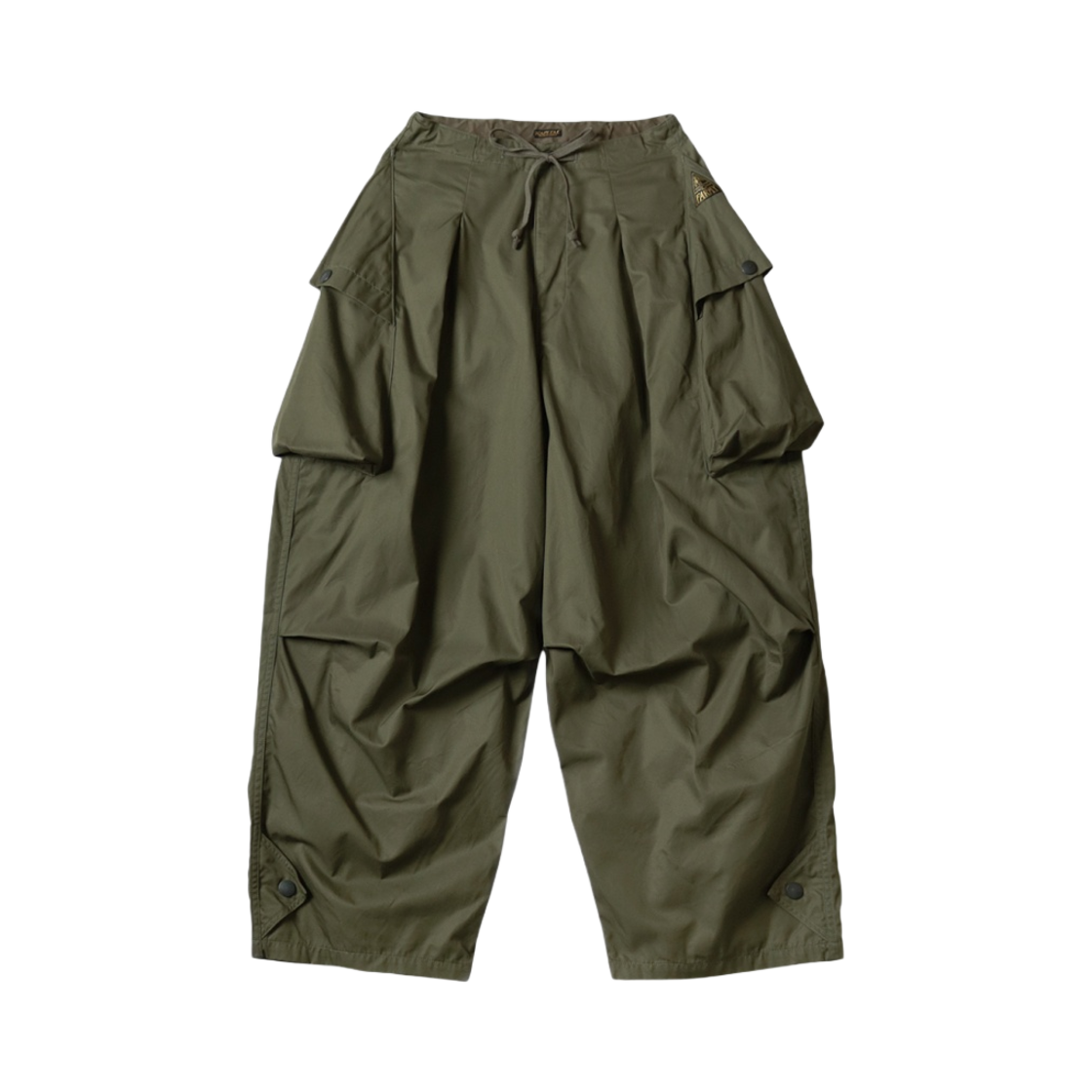 (W) 캐피탈 콤베드 개버딘 Ao 다이 카고 팬츠 카키((W) Kapital Combed Gabardine Ao Dai Cargo Pants Khaki) - 1