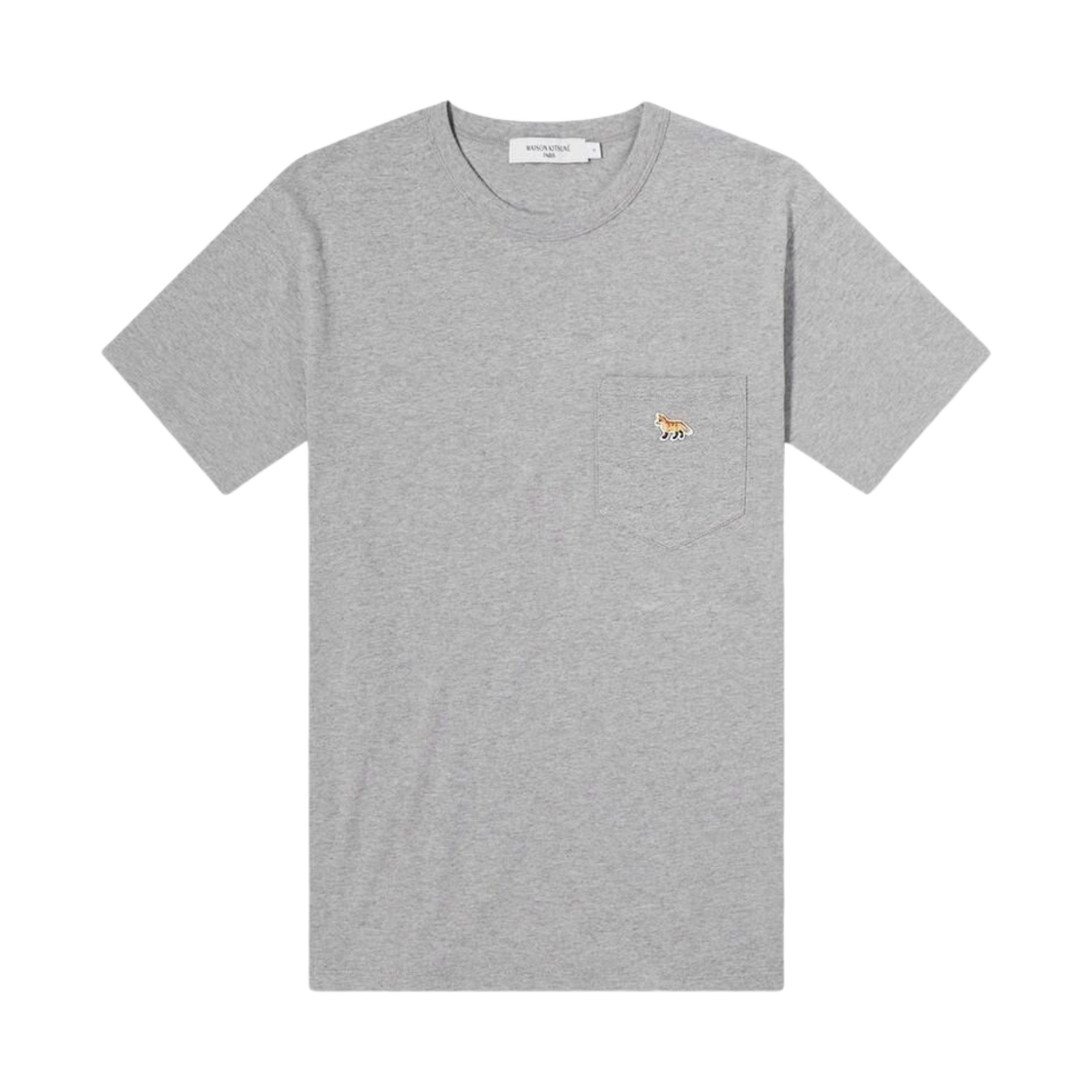GM00116KJ0008 Maison Kitsune Profile Fox Patch Pocket T-Shirt Gray Melange - 22SS