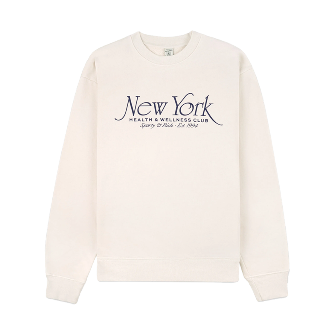 WS067S409NC Sporty & Rich NY 94 Crewneck Cream Navy