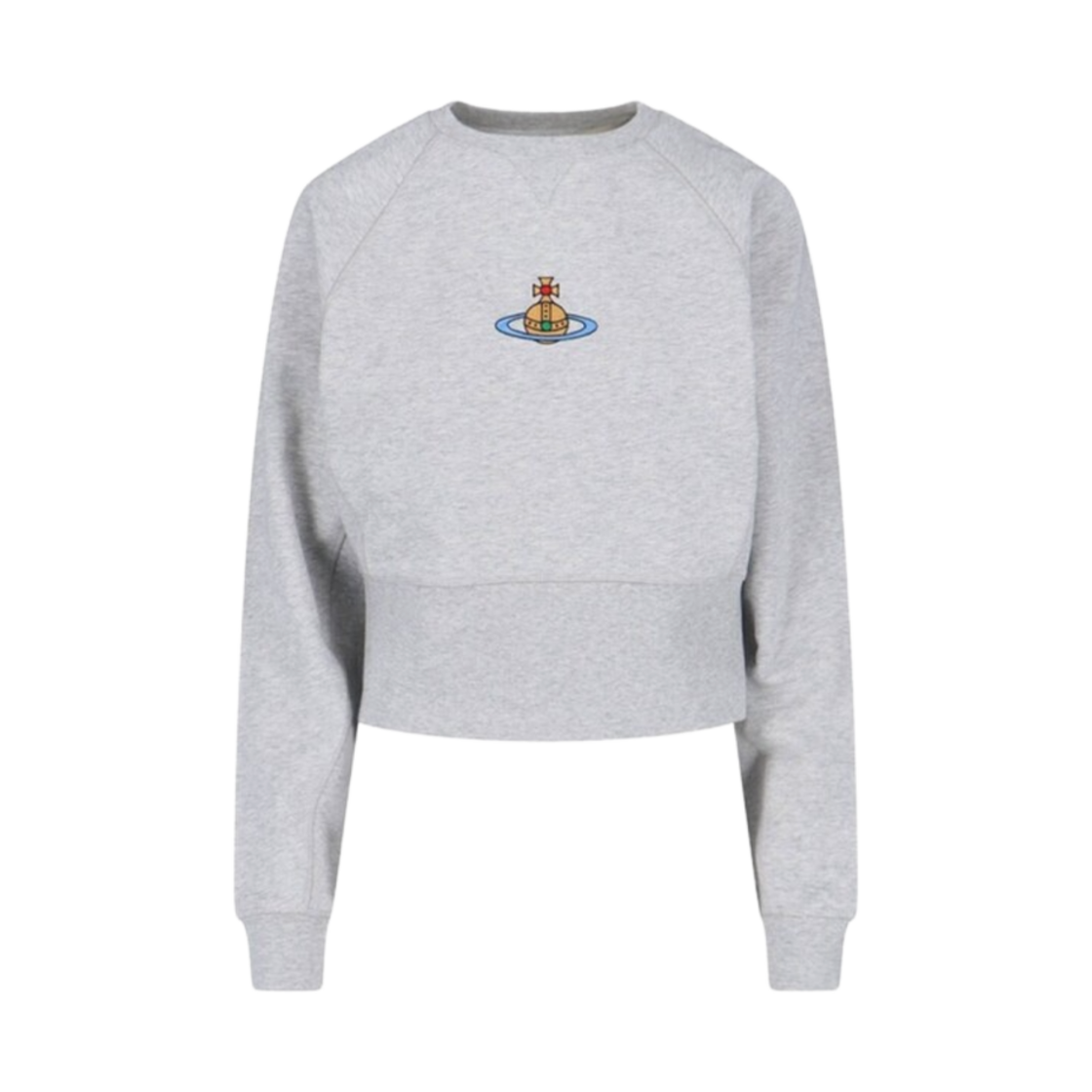 1I010001-J006O-P001 (W) Vivienne Westwood Orb Embroidery Cotton Sweatshirt Grey