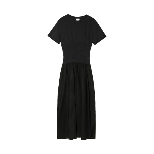BESUOP003BK Enor Women Smoking Top Layerd One Piece Black