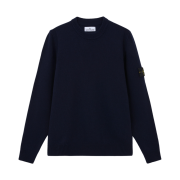 Stone Island 508A3 Lambswool Crewneck Sweater with Stitch Details Navy Blue - 24FW