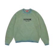 Supreme Flocked Logo Sweater Green - 24FW