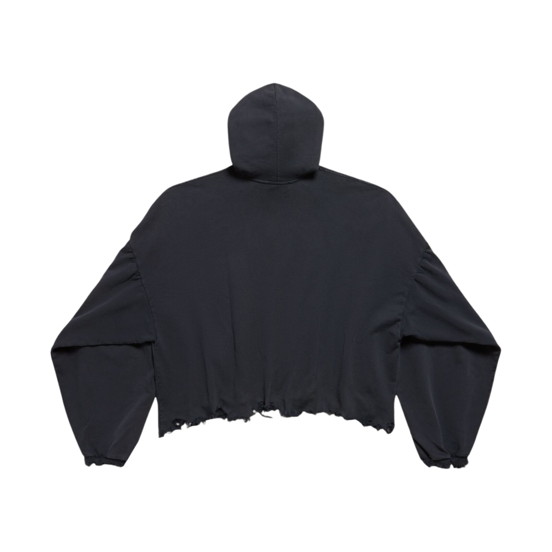 (W) 발렌시아가 유니티 스포츠 아이콘 크롭 후드 오버사이즈 블랙 화이트((W) Balenciaga Unity Sports Icon Cropped Hoodie Oversized Black White) - 2