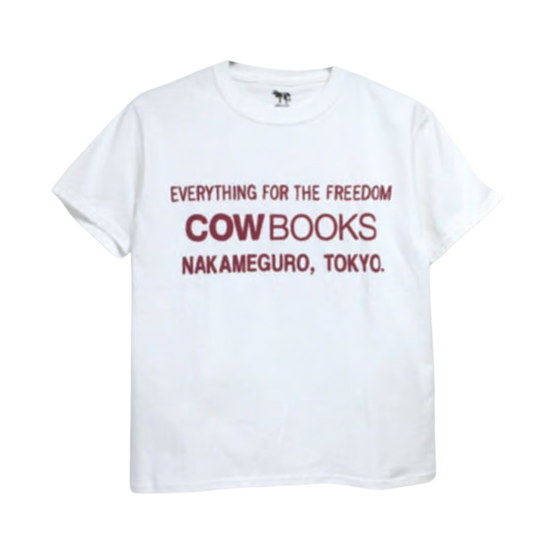 카우북스 북 벤더 티셔츠 화이트 레드(Cow Books Book Vendor T-Shirt White Red)