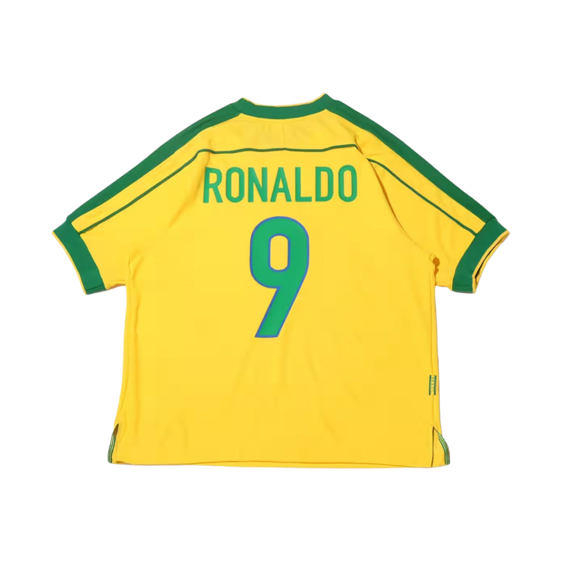 IB1155-741 Nike Brazil 1998 Reissue Soccer Replica Jersey Varsity Maize Ronaldo (Marking Ver.) - 대표 이미지 #1