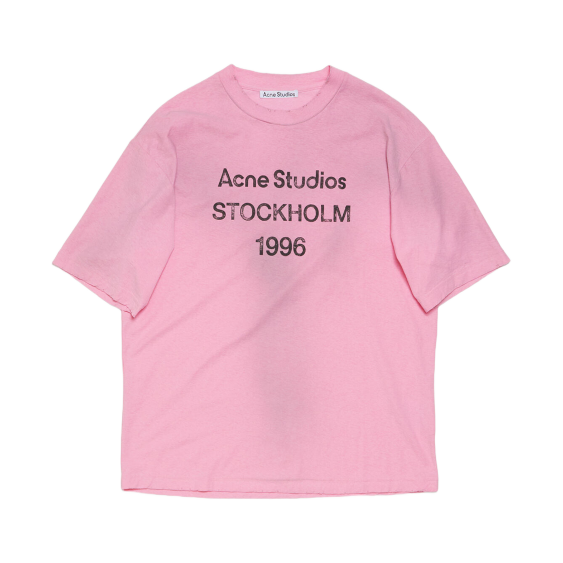 W) 아크네 스튜디오 로고 티셔츠 릴렉스 핏 모스 그린 | Acne