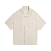 STU Back Raglan Embo Stripe Shirt Ivory