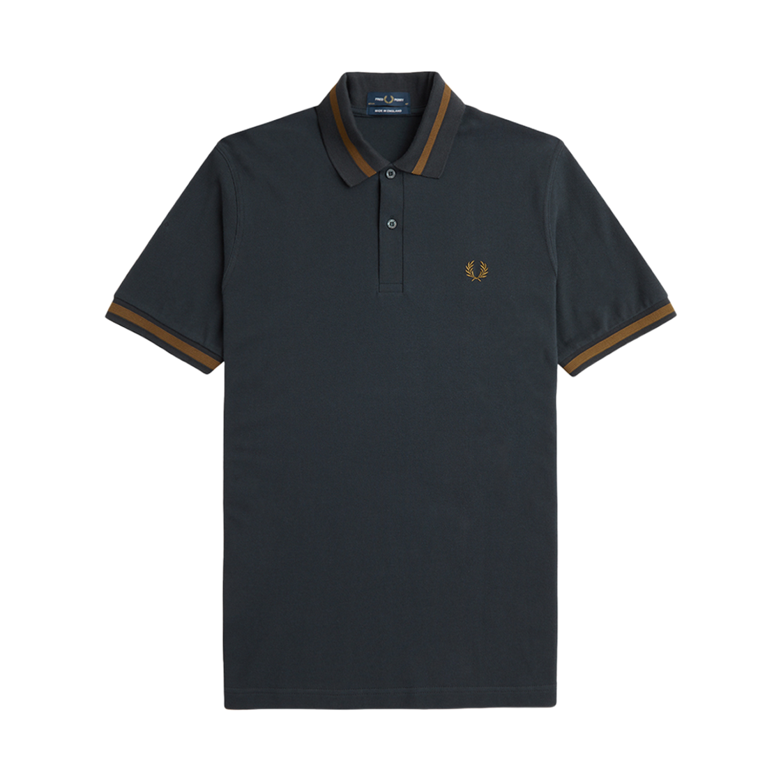 AFPM2410002-V47 Fred Perry M2 Single Tipped Fred Perry Shirt Night Green/Dard Caramel