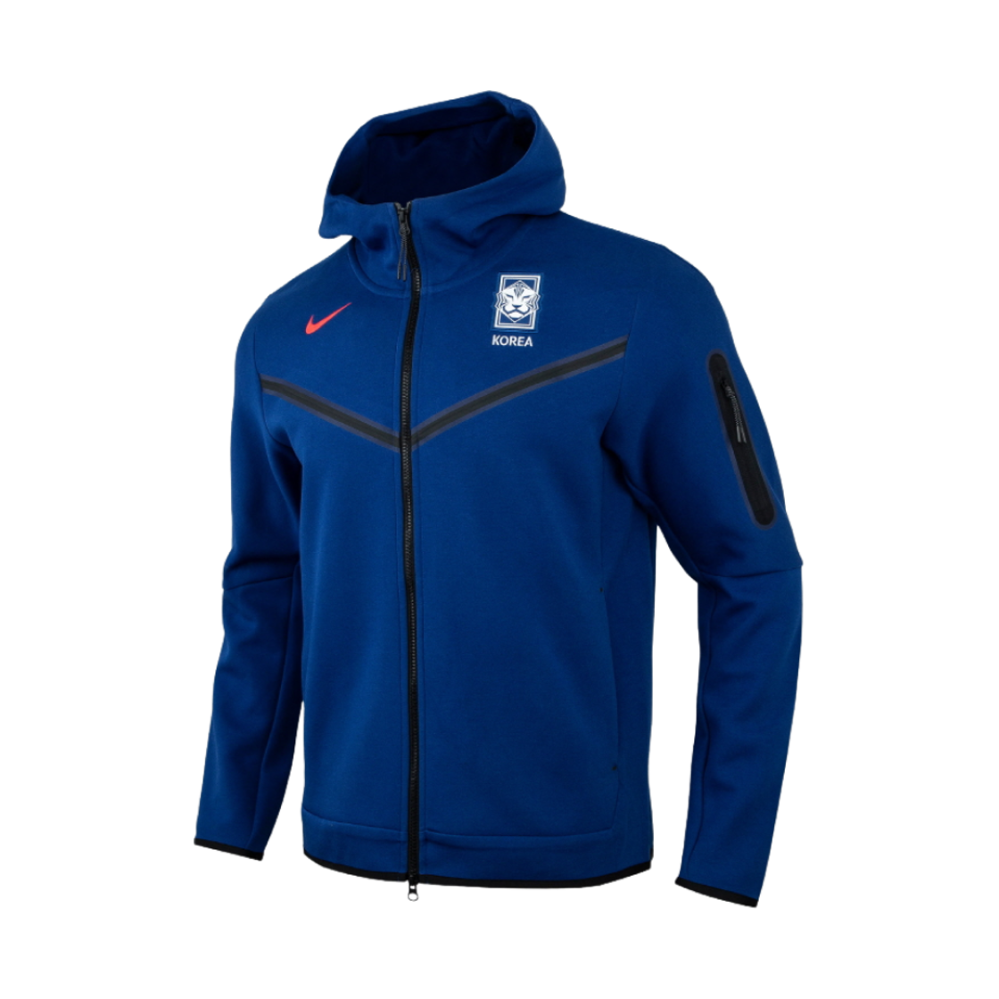 나이키 대한민국 테크 사커 플리스 풀집 후드 글로벌 블루 블랙 - 아시아(Nike Korea Tech Soccer Fleece Full-Zip Hoodie Global Blue Black - Asia)