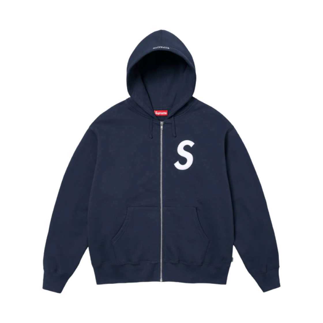 슈프림 S 로고 집업 후드 스웨트셔츠 네이비 - 24FW
