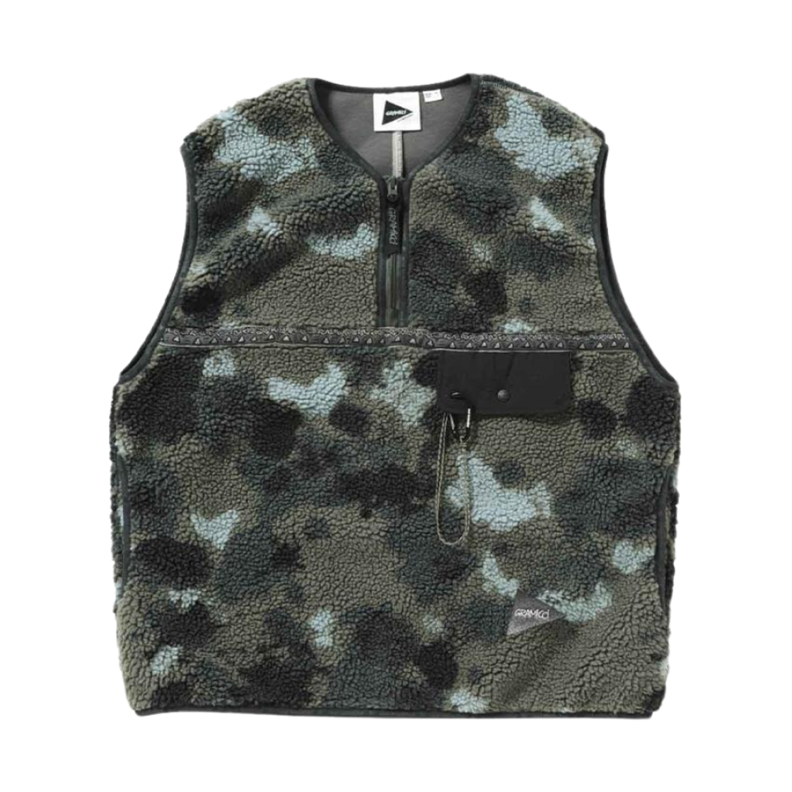 (W) 앤드 원더 x 그라미치 JQ 테이프 플리스 베스트 카모((W) And Wander x Gramicci JQ Tape Fleece Vest Camo)