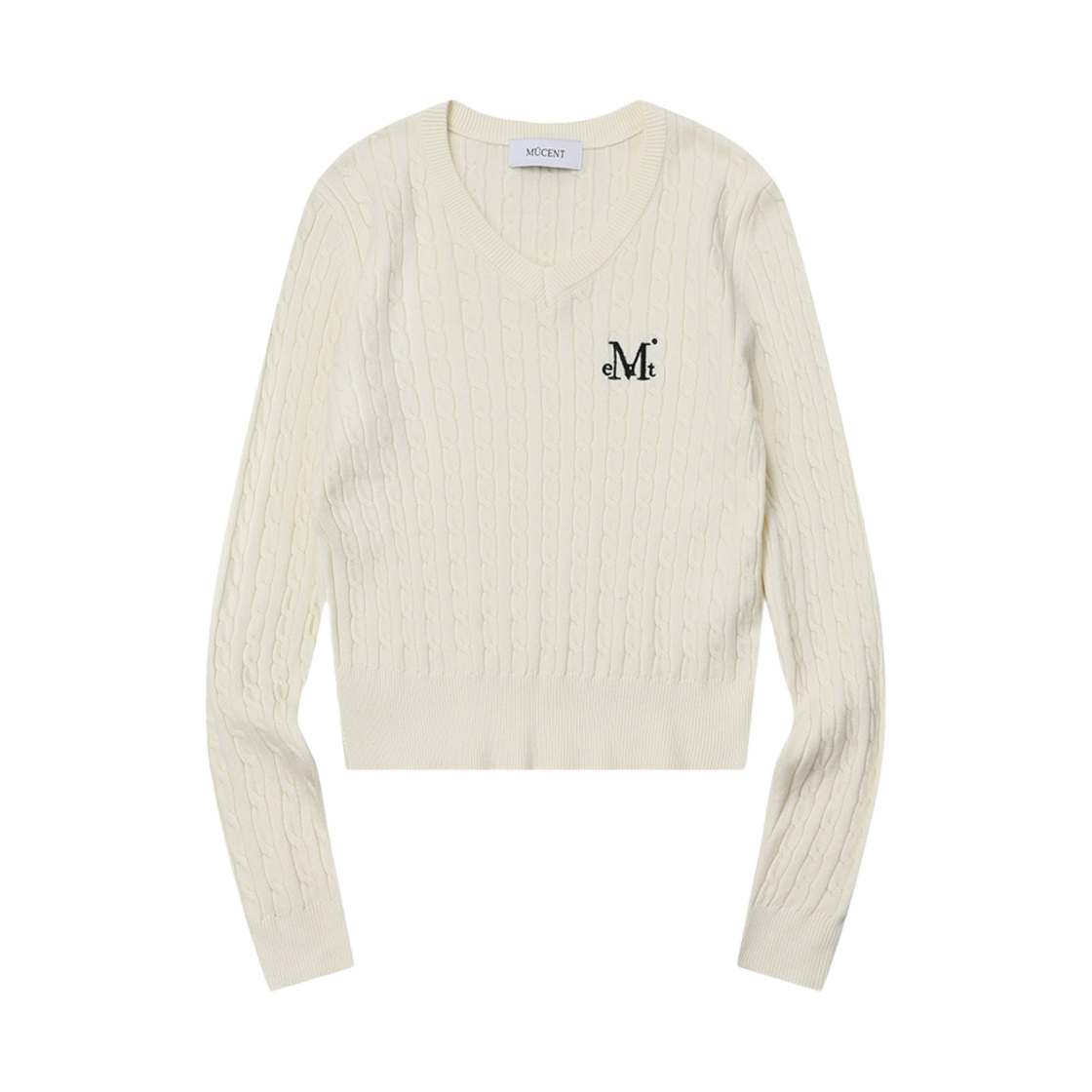 P00000OS_NEW MUCENT Primrose V-Neck Crop Knit Ivory