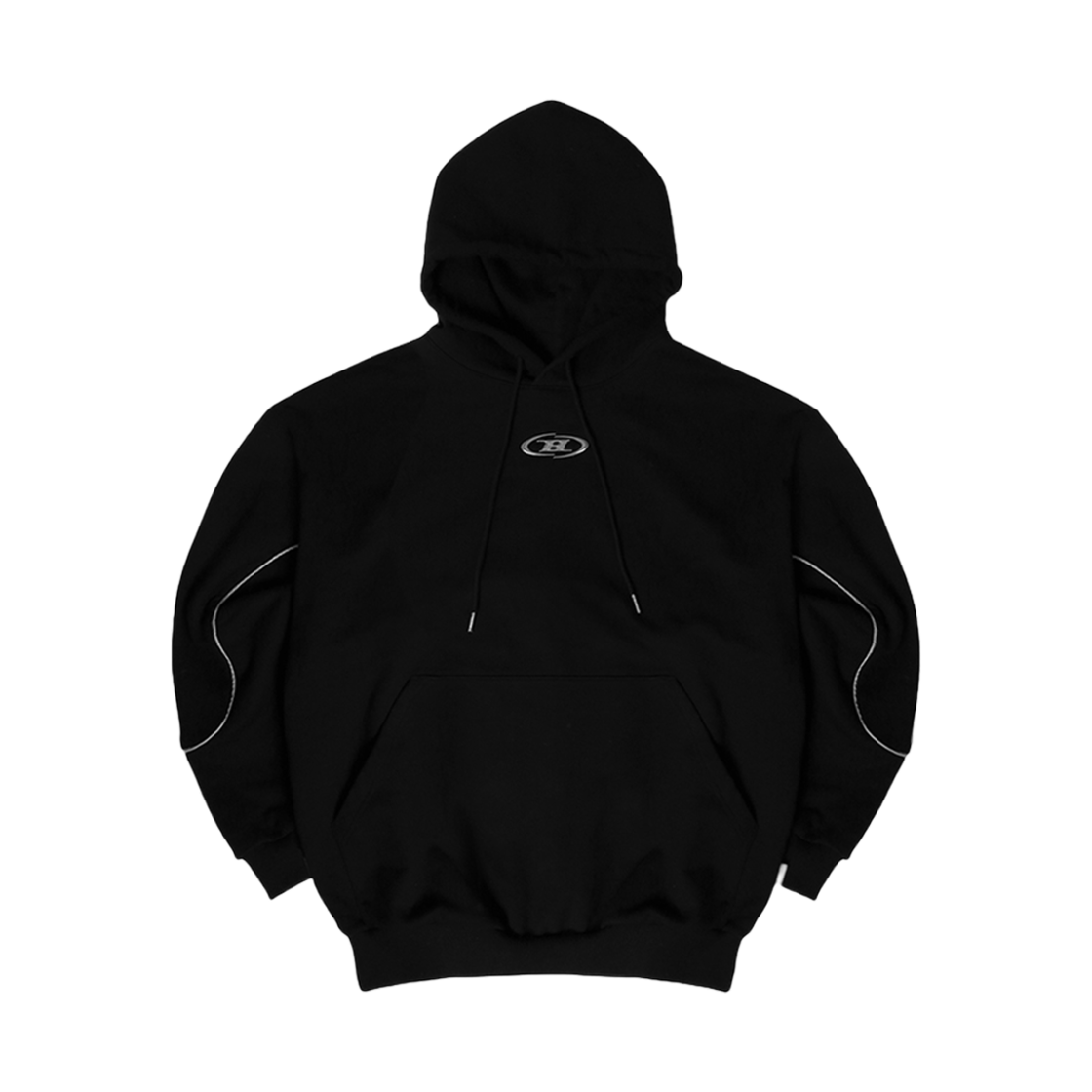 본투윈 빅 크롬 리플렉티브 라인 후드 블랙