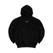 BORN TO WIN Big Chrome Reflective Line Hoodie Black