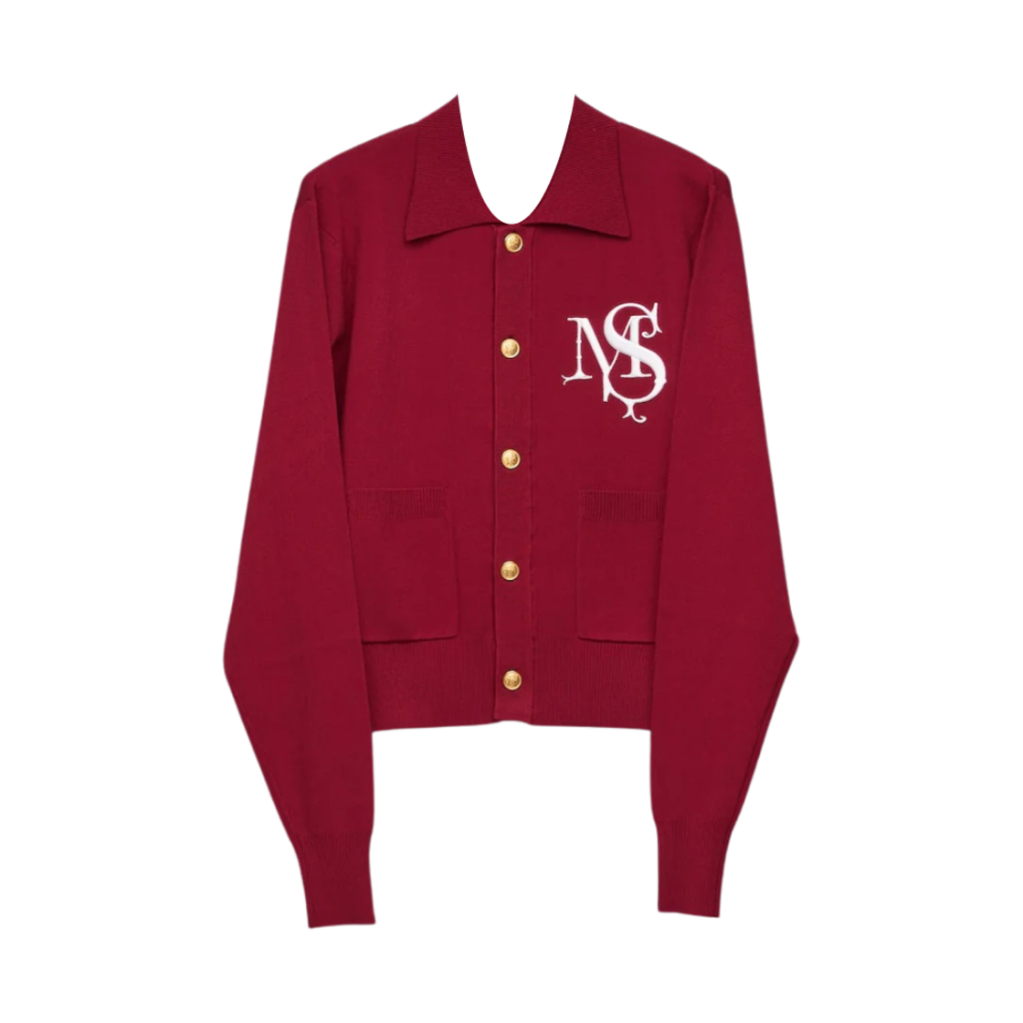 마수 M.S. 크레스트 가디건 레드 - 25SS(Masu M.S. Crest Cardigan Red - 25SS)