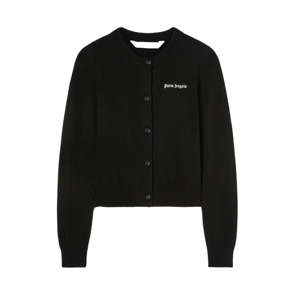 팜엔젤스 클래식 로고 핏티트 가디건 블랙