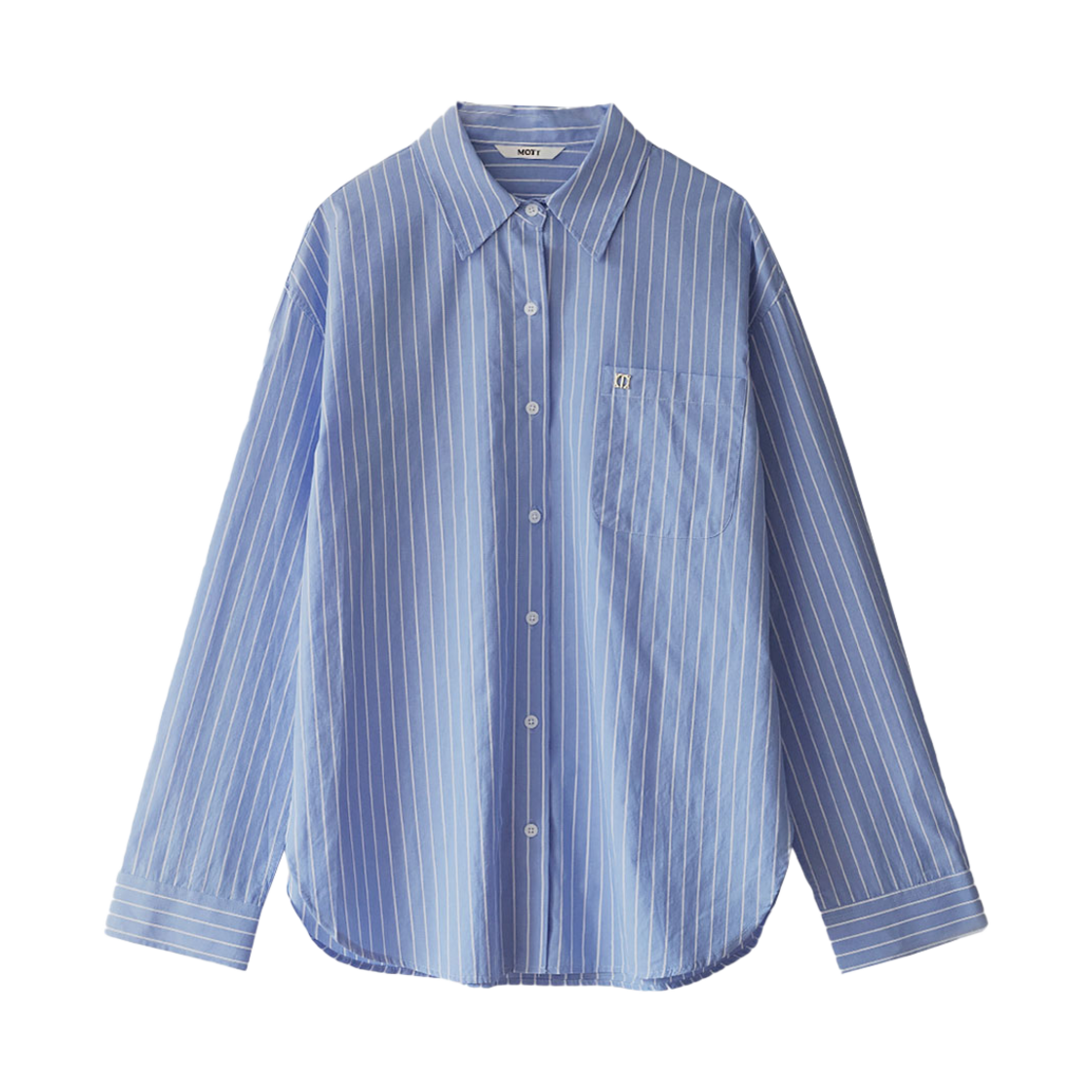MT 2DF CS SB F BB Mott Basic Box Shirt Stripe Blue