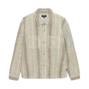 Stussy Striped Sherpa Shirt Natural