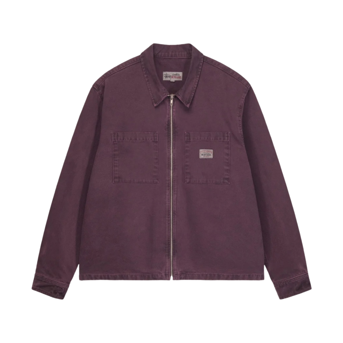 스투시 워시드 캔버스 집 셔츠 퍼플(Stussy Washed Canvas Zip Shirt Purple) - 1