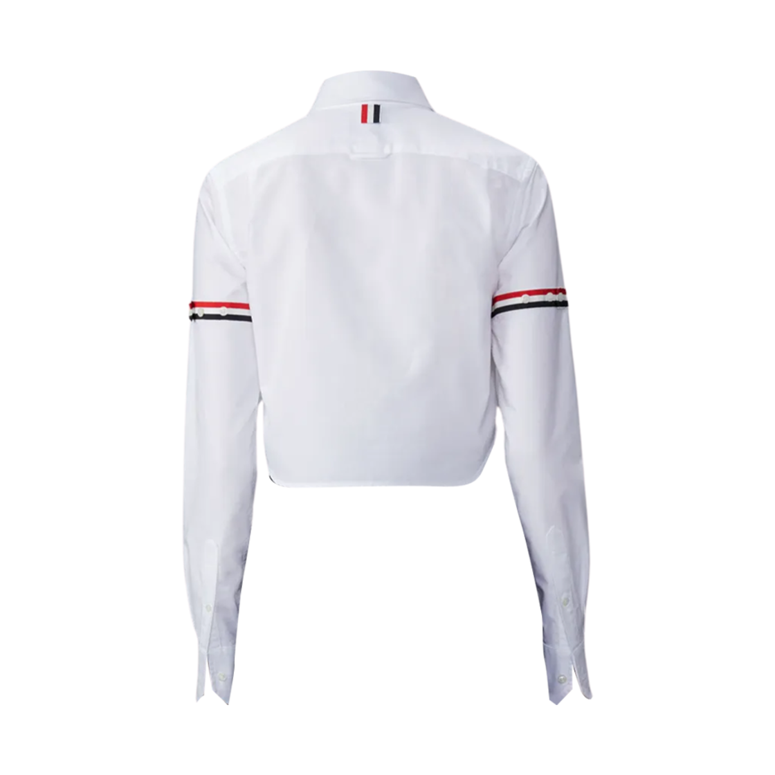 (W) 톰브라운 옥스포드 암밴드 라운드 칼라 크롭 셔츠 화이트((W) Thom Browne Oxford Armband Round Collar Cropped Shirt White) - 2