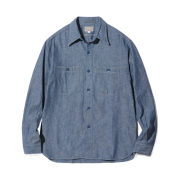 Buzz Rickson's Chambray Work Shirts Long Sleeve Blue