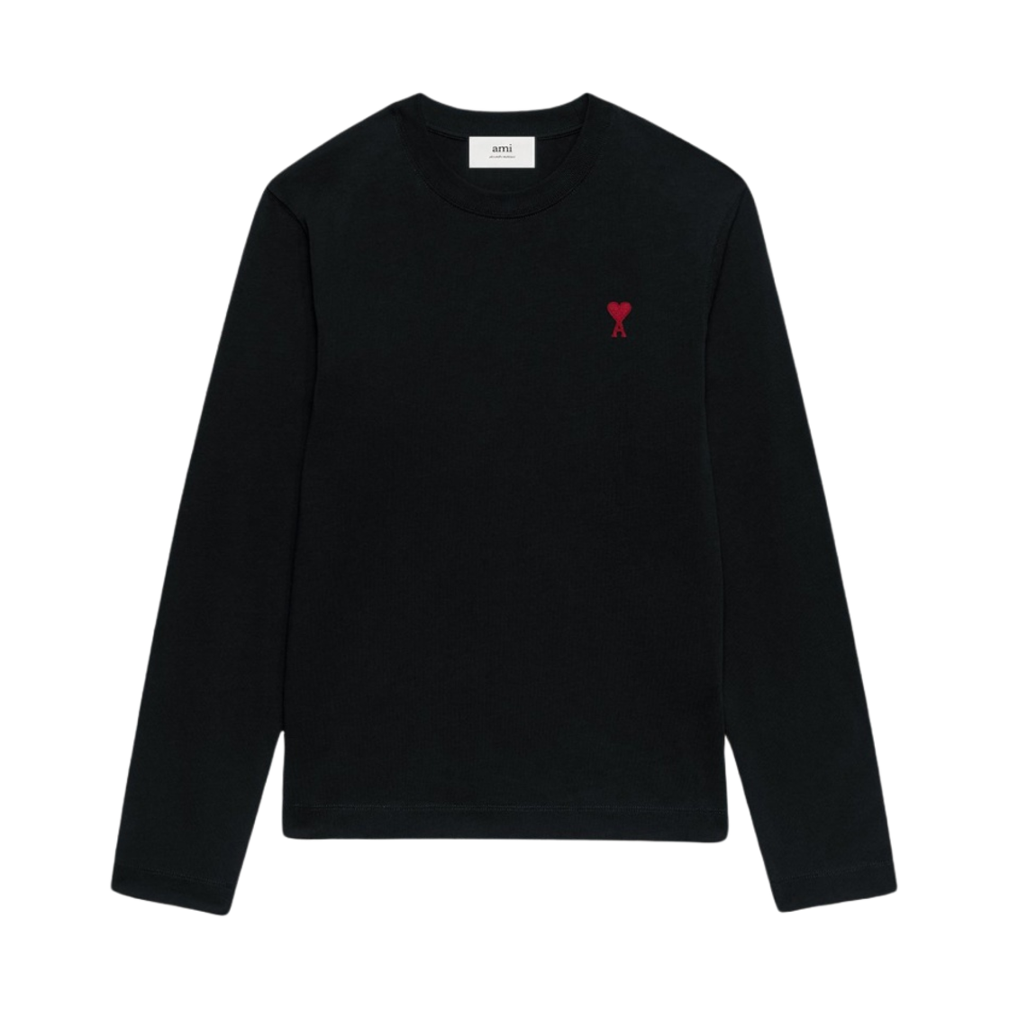 아미 스몰 하트 로고 롱슬리브 티셔츠 블랙(AMI de Coeur Long Sleeves T-Shirt Black)