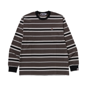 BAPE Ape Head One Point Stripe L/S T-Shirt Black