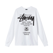 Stussy World Tour LS T-Shirt White