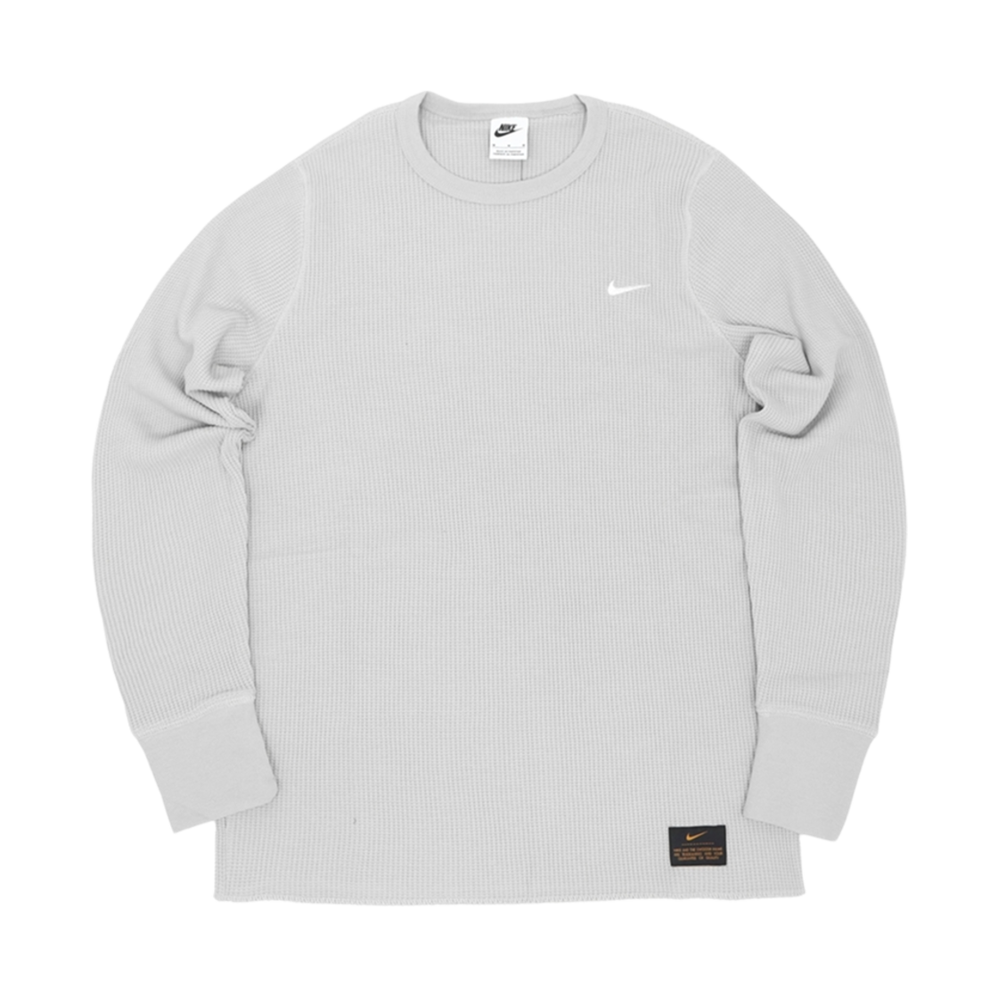 DX0895-012 Nike Life Heavyweight Waffle Top Long Sleeve Wolf Grey - Asia