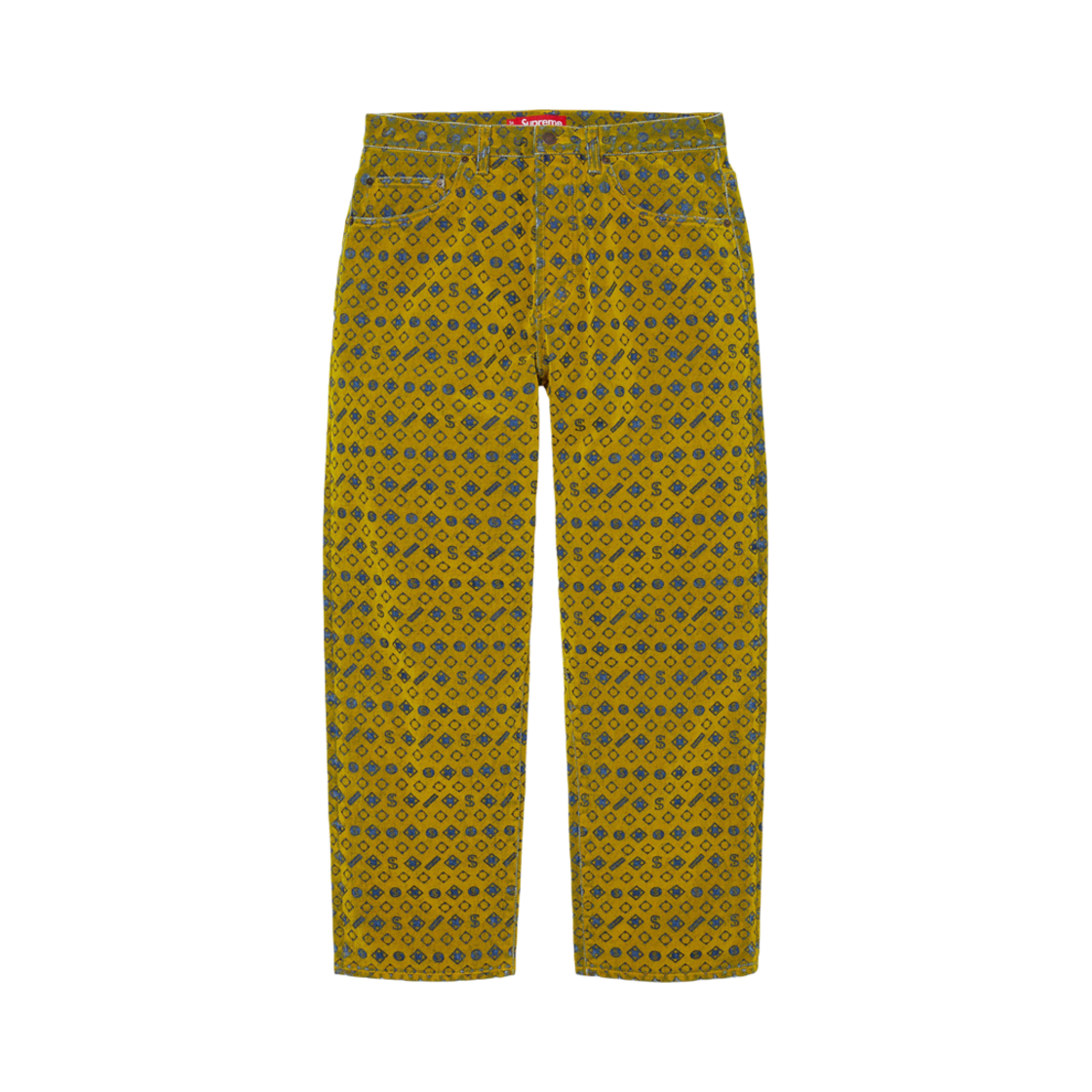 - Supreme Flocked Loose Fit Jean Mustard - 24FW