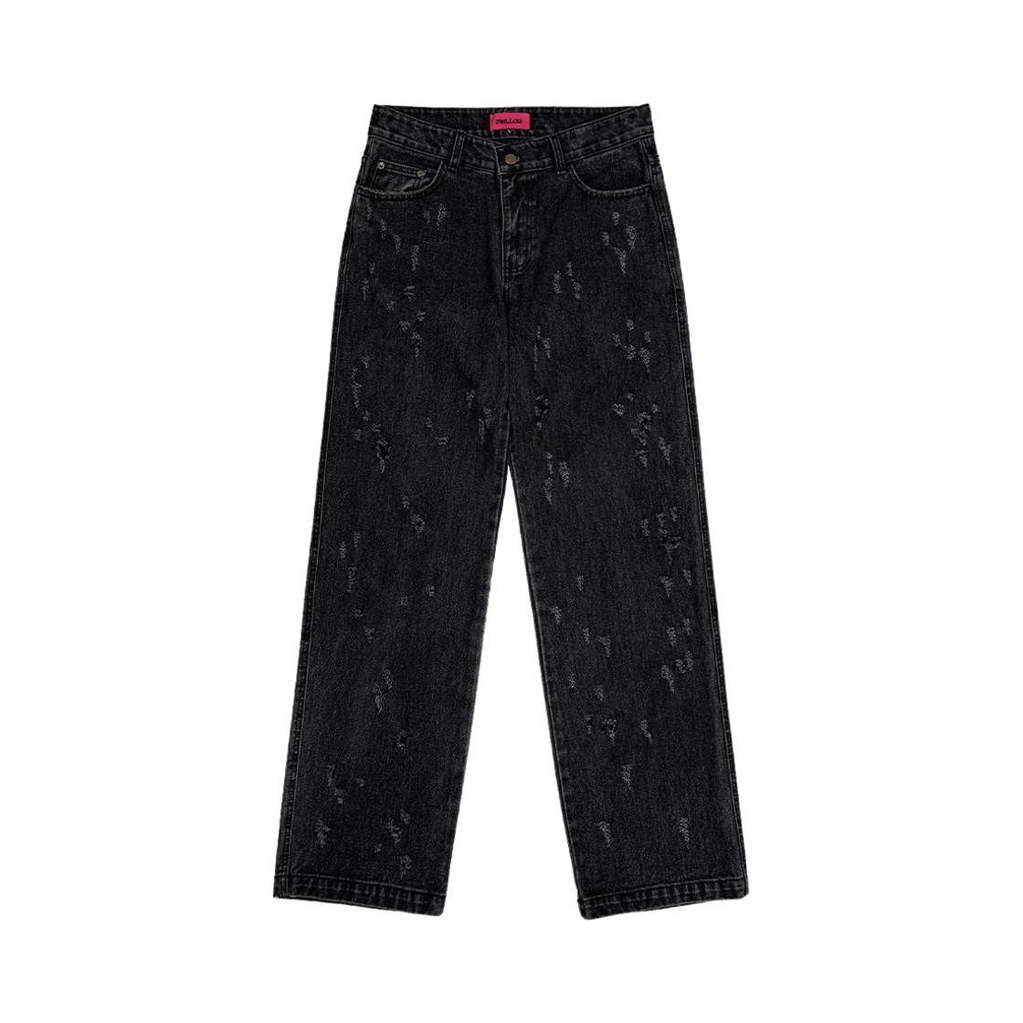 WL243DLP01UBLK MELLOW Slug Damage Denim Pants Black