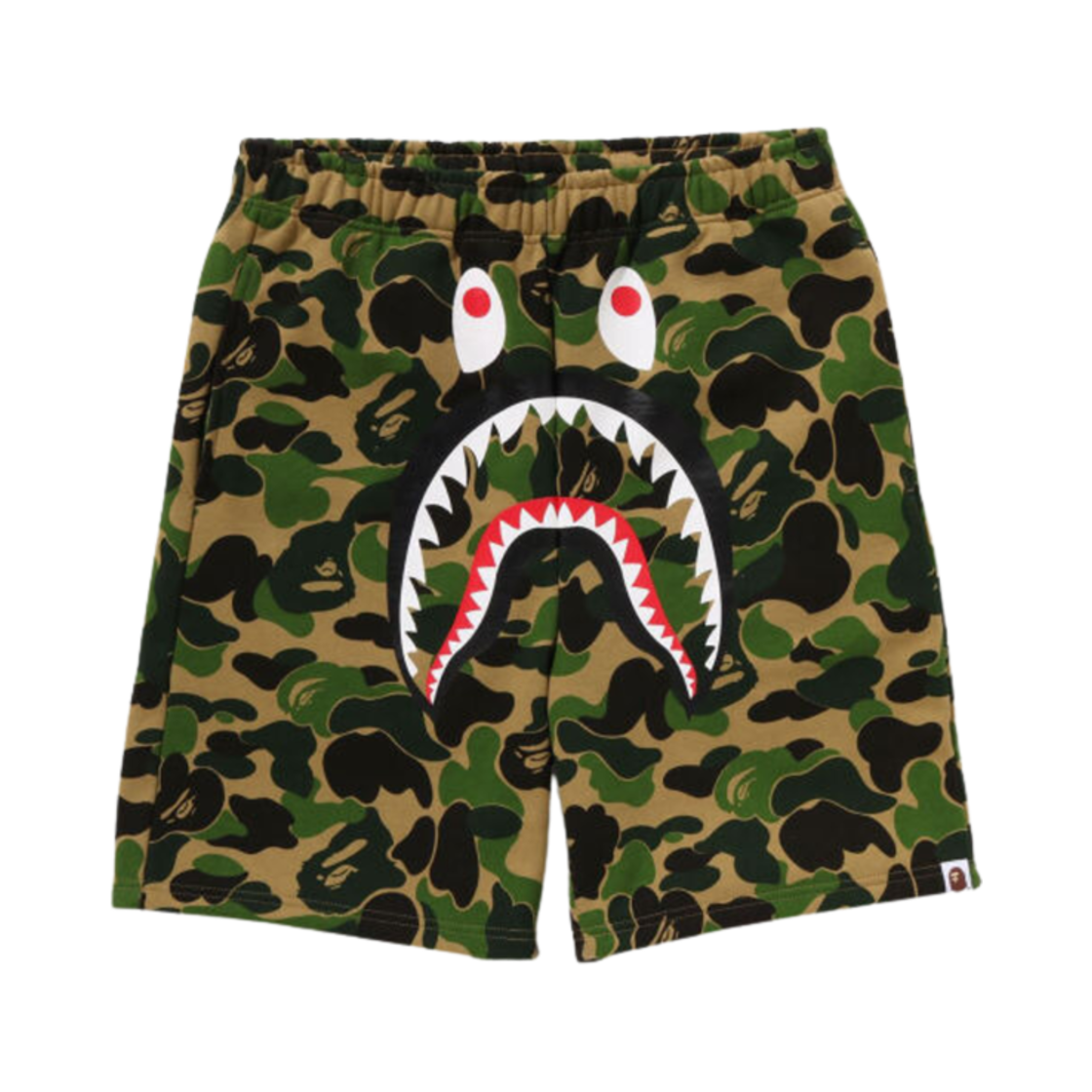 베이프 ABC 카모 샤크 스웨트쇼츠 아미 그린(BAPE ABC Camo Shark Sweat Shorts Army Green)