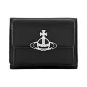 Vivienne Westwood Grain Leather Small Flap Purse Black