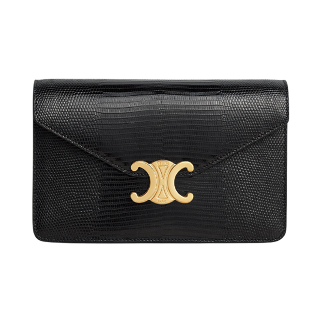 10L034DUA-38NO Celine Wallet On Chain Margo in Lizard Black