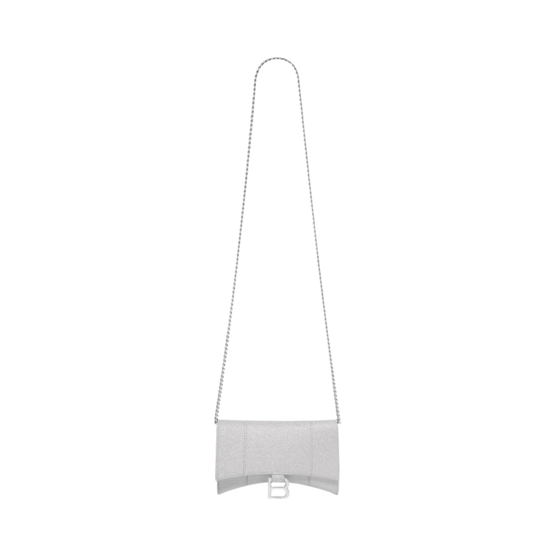 발렌시아가 아워글래스 XS 체인 지갑 스파클링 패브릭 실버(Balenciaga Hourglass XS Wallet on Chain Sparkling Fabric Silver) - 1