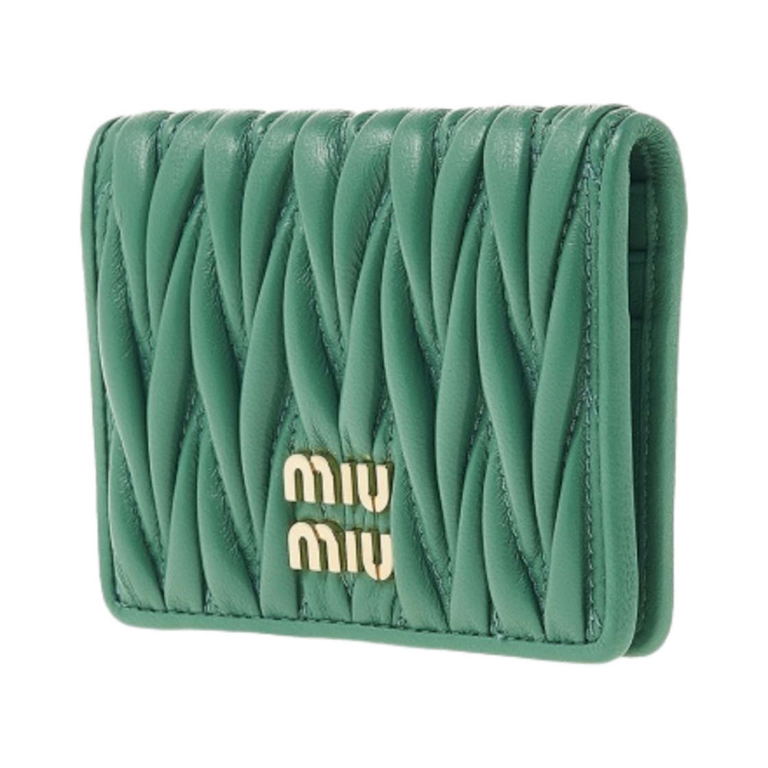 미우 미우 마테라쎄 나파 레더 카드 반지갑 세이지 그린(Miu Miu Matelasse Nappa Leather Card Holder Sage Green) - 2