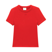 (W) Courreges Classic Rib T-Shirt Heritage Red