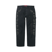 Supreme Paisley Studded Double Knee Painter Pants Black - 23FW