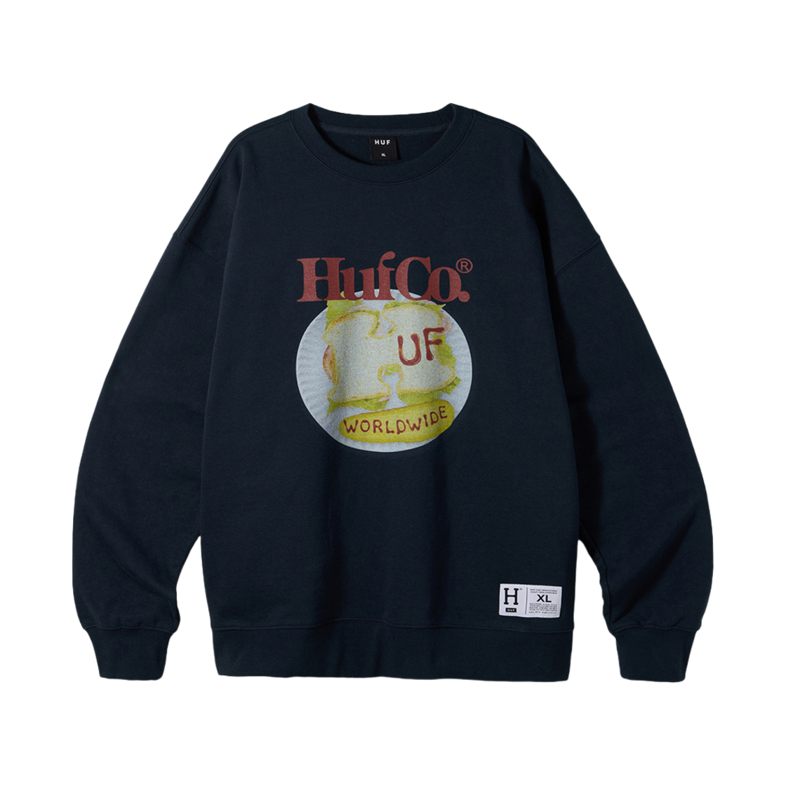 HC3ULMM02NAV HUF Sandwich Crewneck Navy