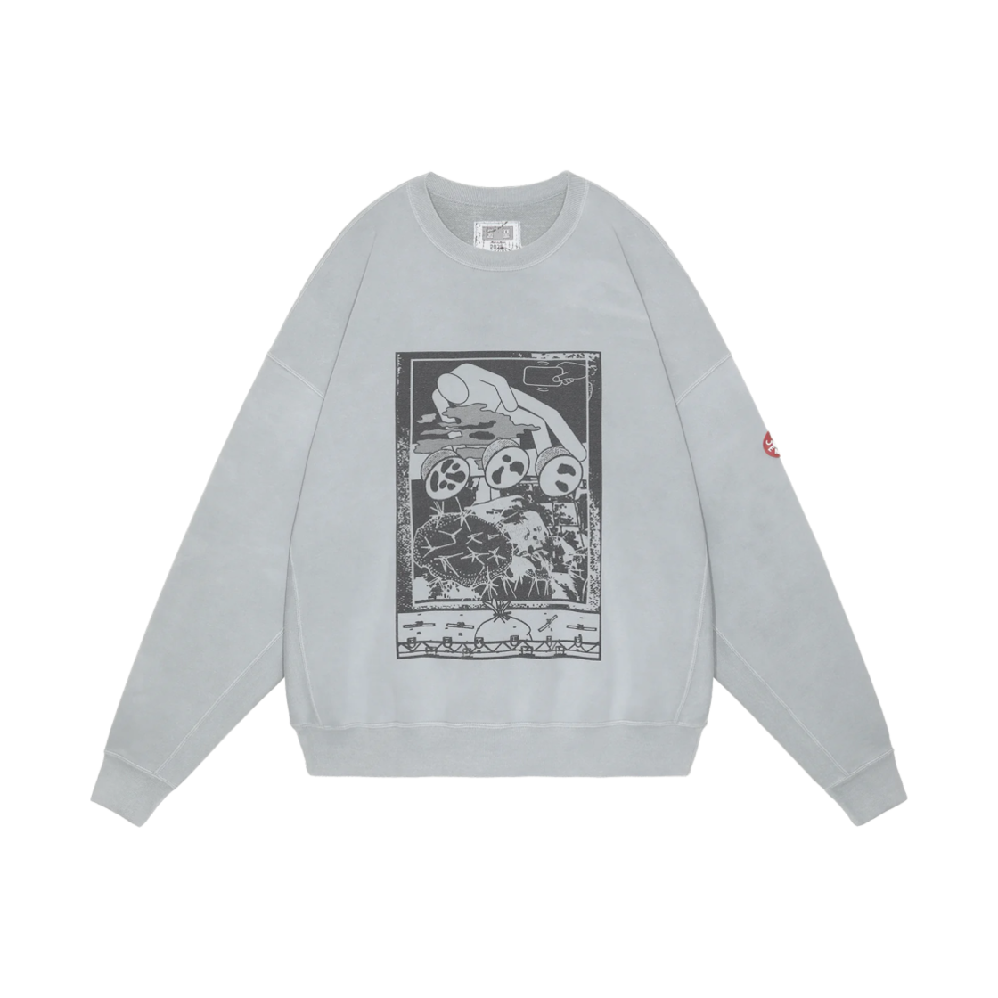 - Cav Empt Overdye FK Mindfulnessblock Crew Neck Grey - 25SS