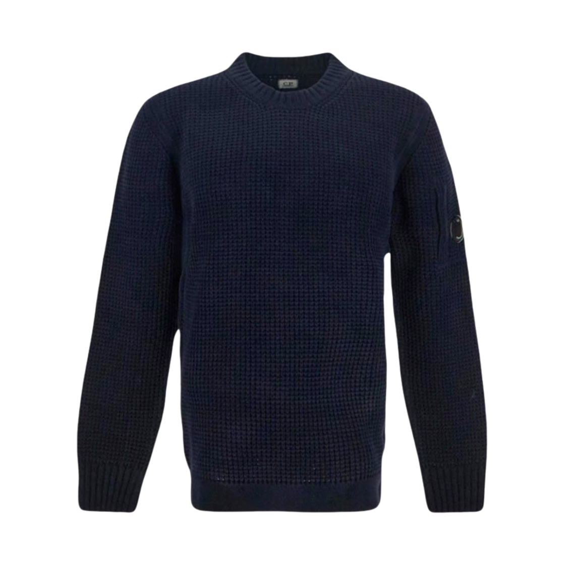 C.P. 컴퍼니 셔닐 코튼 크루넥 니트 토탈 이클립스 블루 - 22FW(C.P. Company Chenille Cotton Crewneck Knit Total Eclipse Blue - 22FW) - 1