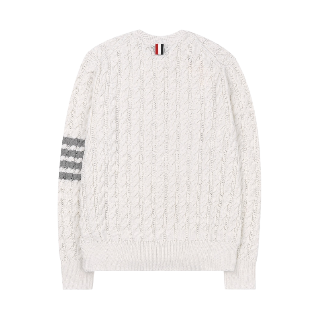 톰브라운 코튼 사선 케이블 풀오버 화이트(Thom Browne Cotton 4-Bar Cabled Pullover White) - 2